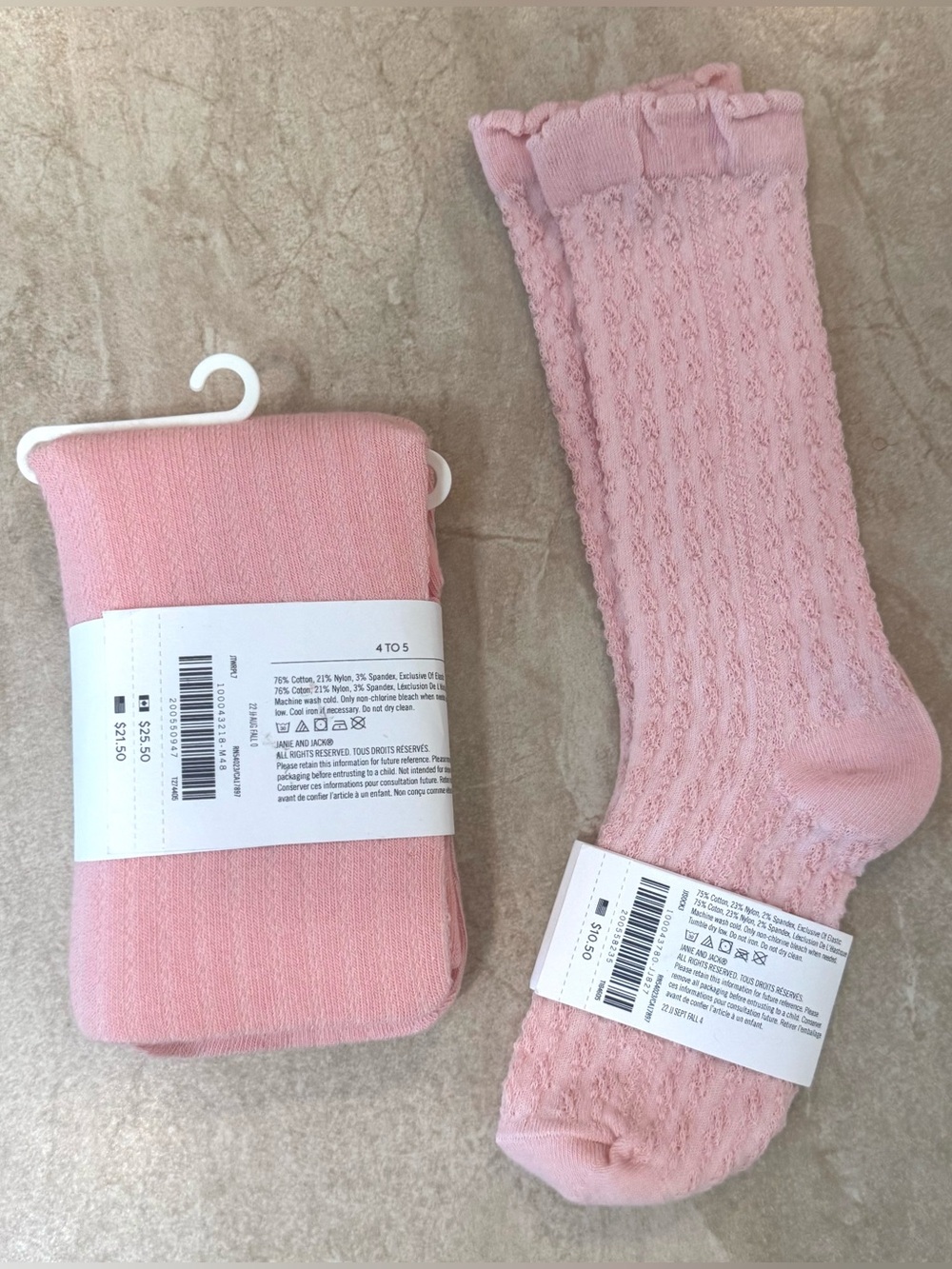 Janie and Jack Pointelle Tight and Pointelle socks - Picture 2 of 5